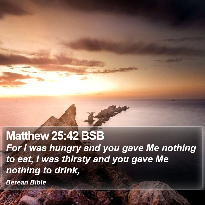 Matthew 25:42 BSB Bible Study