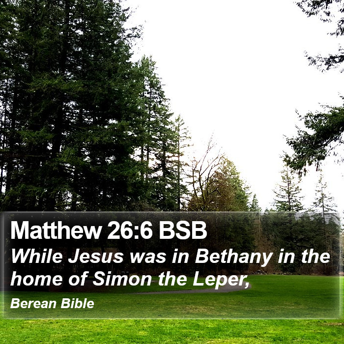 Matthew 26:6 BSB Bible Study