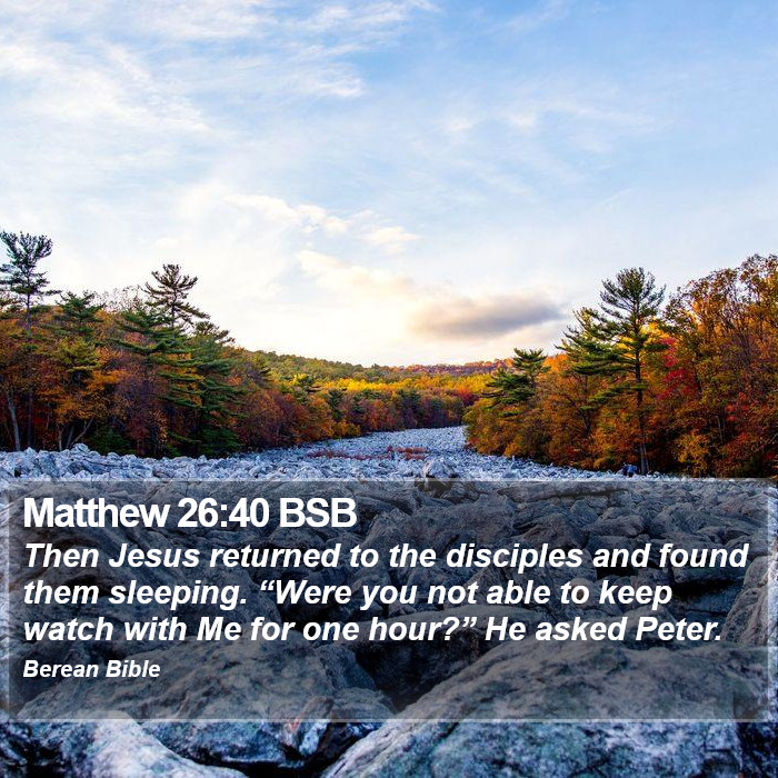 Matthew 26:40 BSB Bible Study