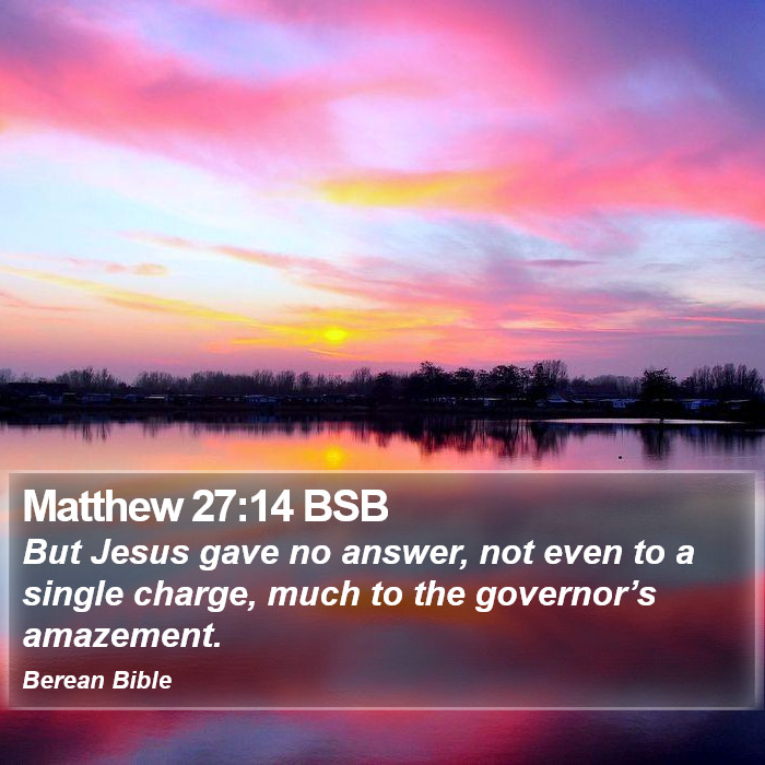 Matthew 27:14 BSB Bible Study