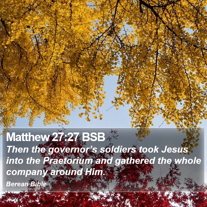 Matthew 27:27 BSB Bible Study