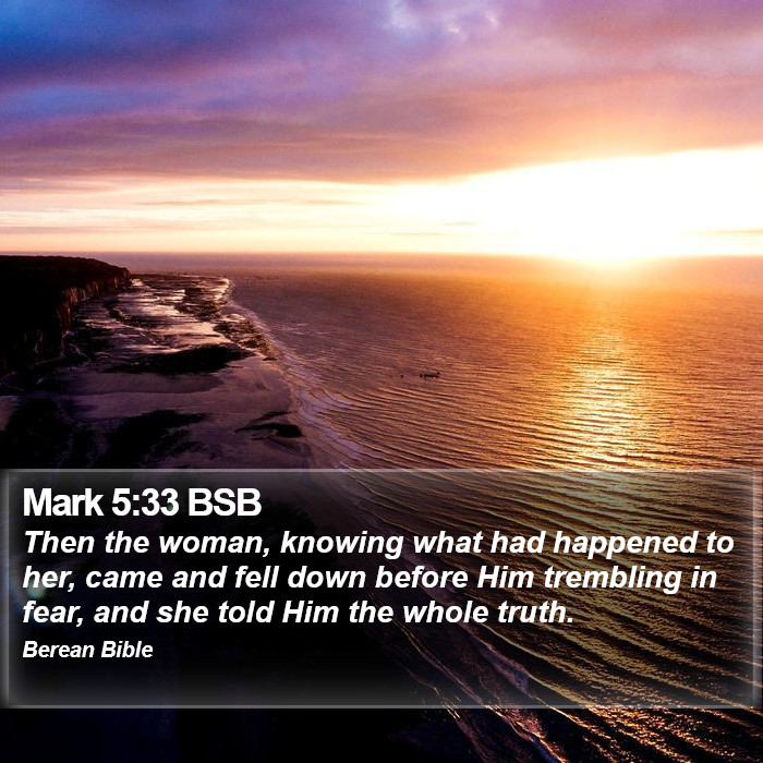 Mark 5:33 BSB Bible Study