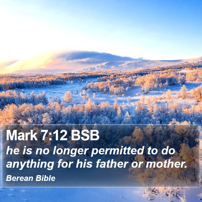 Mark 7:12 BSB Bible Study