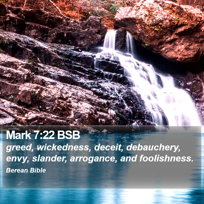 Mark 7:22 BSB Bible Study