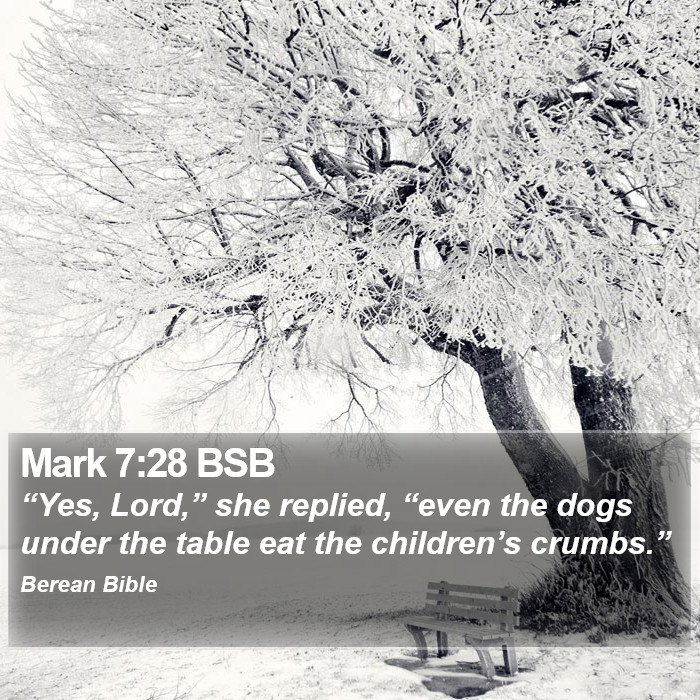 Mark 7:28 BSB Bible Study