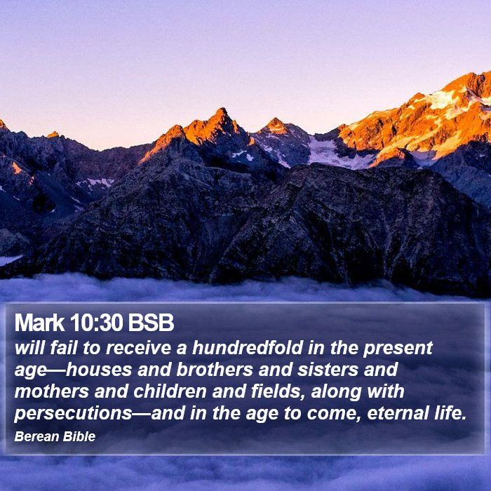 Mark 10:30 BSB Bible Study