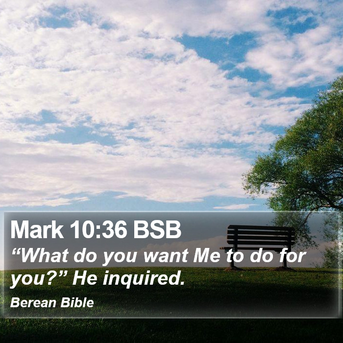 Mark 10:36 BSB Bible Study