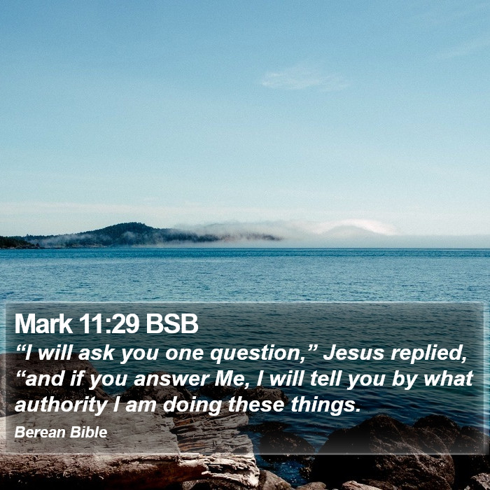 Mark 11:29 BSB Bible Study