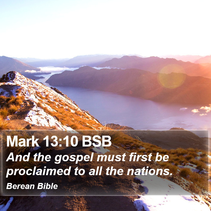 Mark 13:10 BSB Bible Study