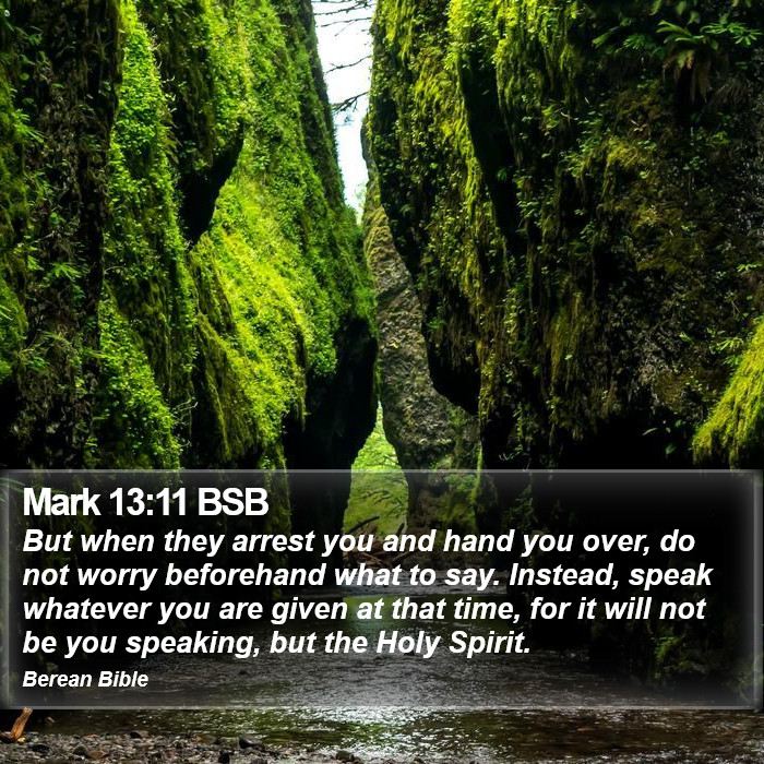 Mark 13:11 BSB Bible Study