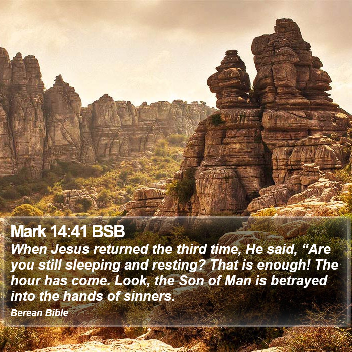 Mark 14:41 BSB Bible Study