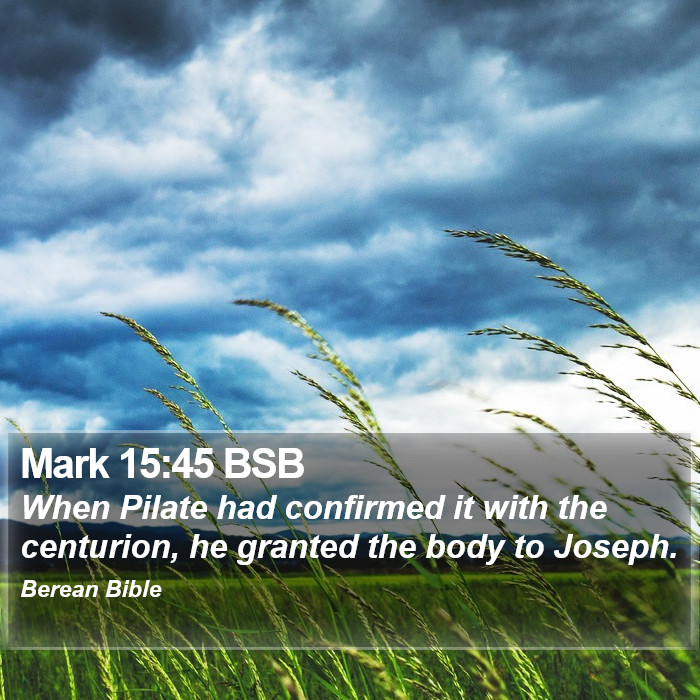 Mark 15:45 BSB Bible Study