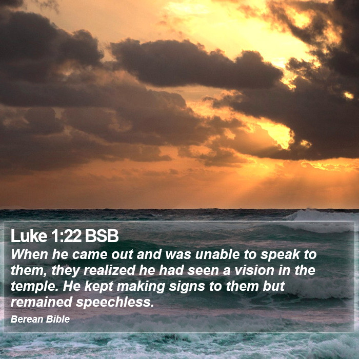 Luke 1:22 BSB Bible Study