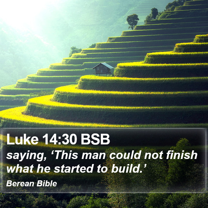 Luke 14:30 BSB Bible Study