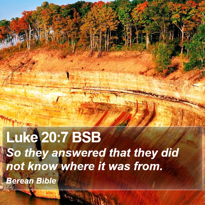 Luke 20:7 BSB Bible Study