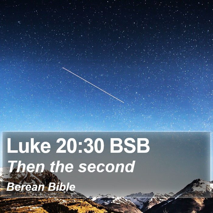 Luke 20:30 BSB Bible Study