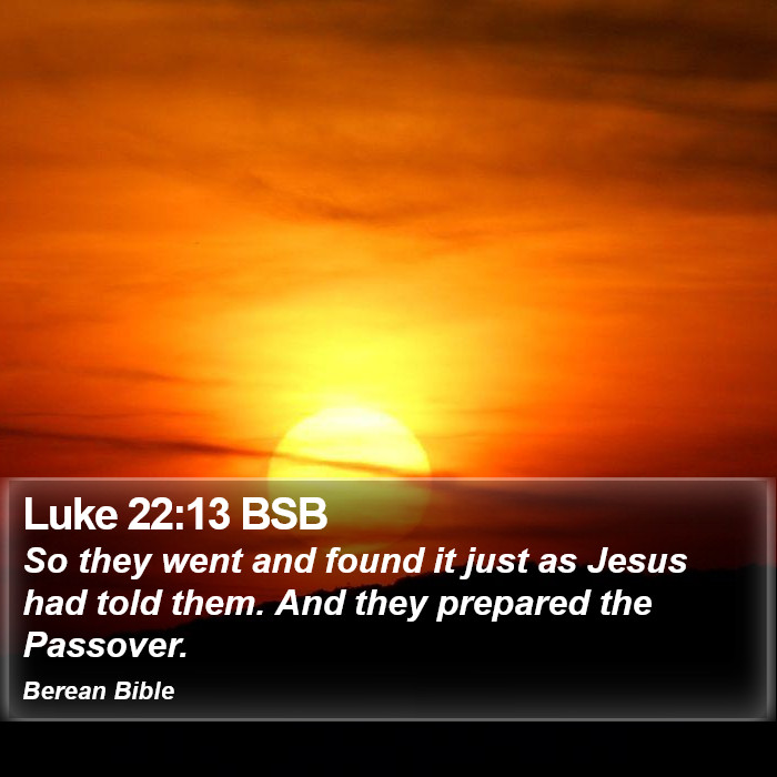 Luke 22:13 BSB Bible Study