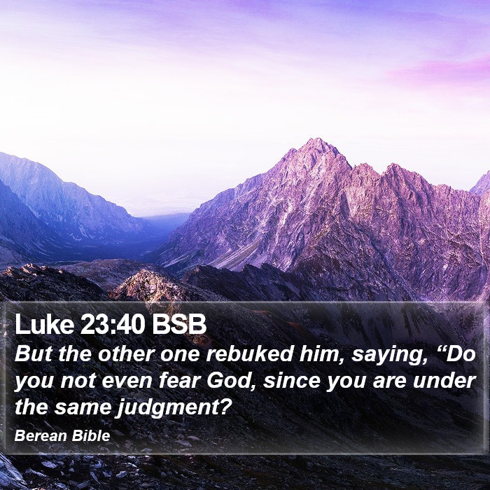 Luke 23:40 BSB Bible Study