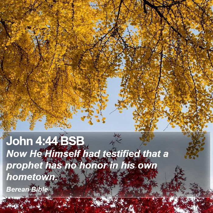 John 4:44 BSB Bible Study