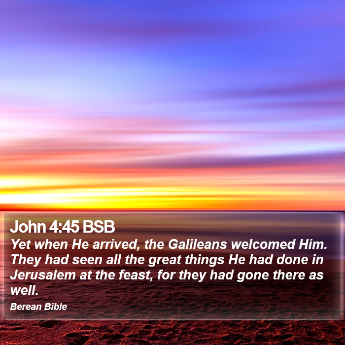 John 4:45 BSB Bible Study