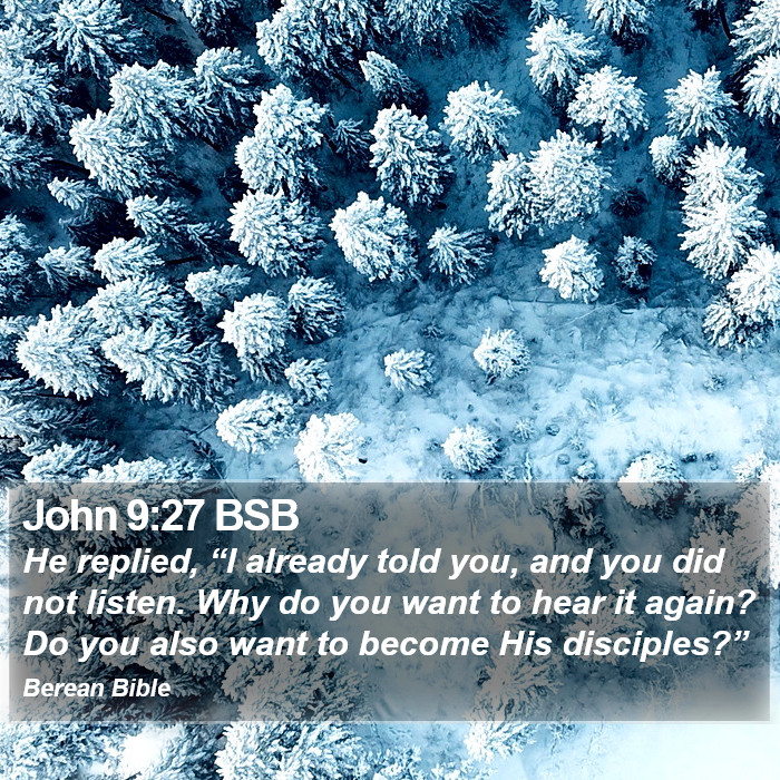 John 9:27 BSB Bible Study