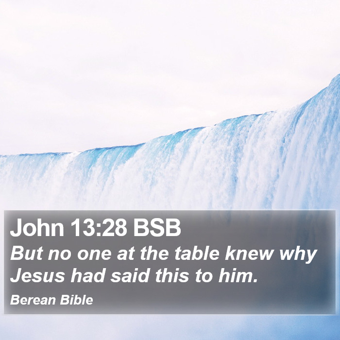 John 13:28 BSB Bible Study