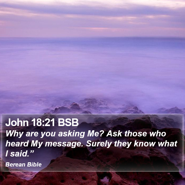 John 18:21 BSB Bible Study