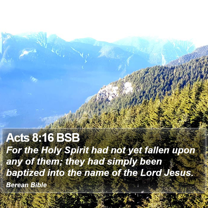 Acts 8:16 BSB Bible Study