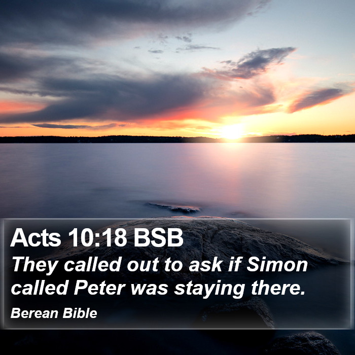 Acts 10:18 BSB Bible Study