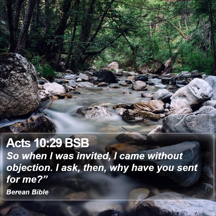 Acts 10:29 BSB Bible Study