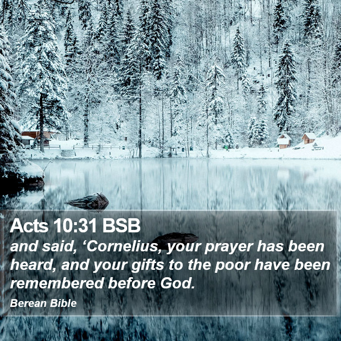 Acts 10:31 BSB Bible Study