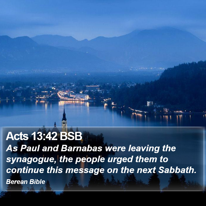 Acts 13:42 BSB Bible Study