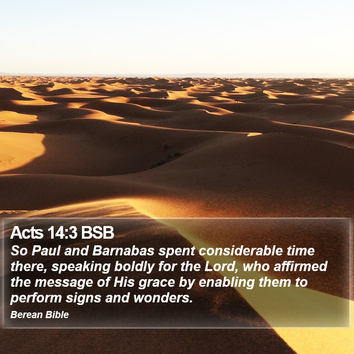 Acts 14:3 BSB Bible Study