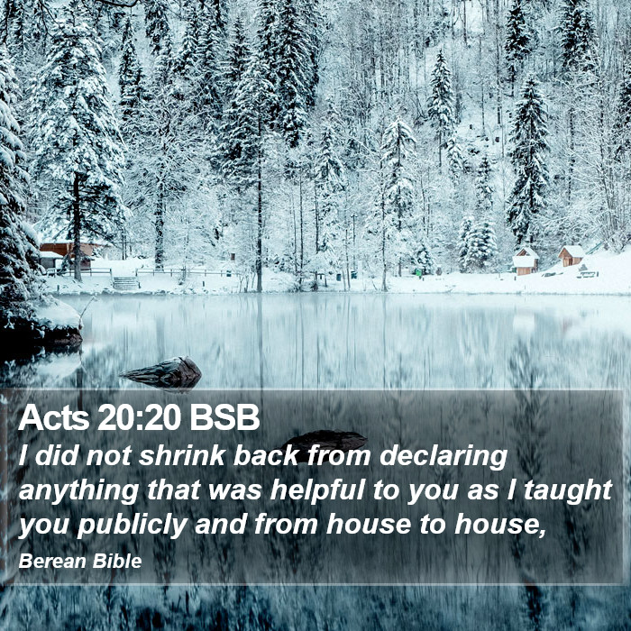 Acts 20:20 BSB Bible Study