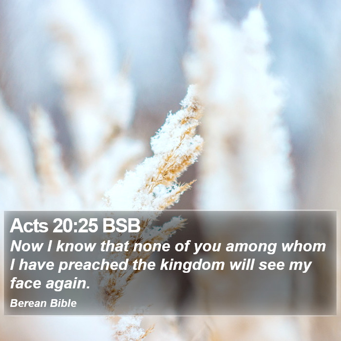 Acts 20:25 BSB Bible Study