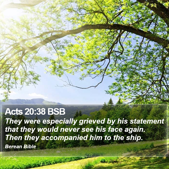 Acts 20:38 BSB Bible Study