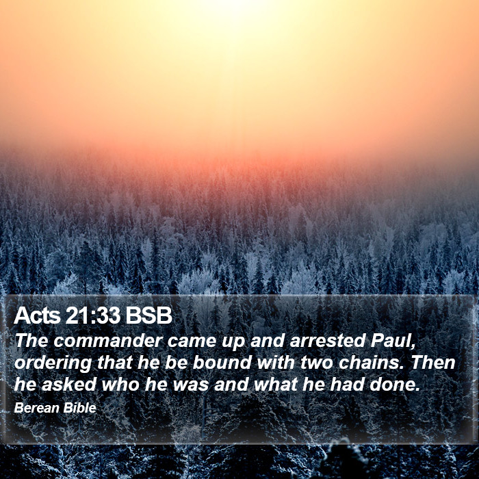 Acts 21:33 BSB Bible Study