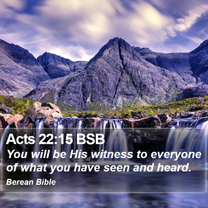 Acts 22:15 BSB Bible Study