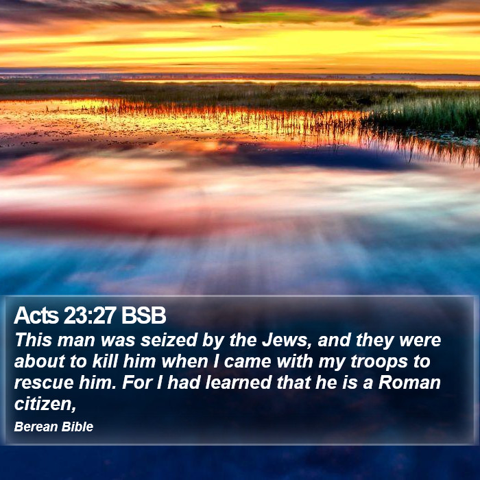 Acts 23:27 BSB Bible Study