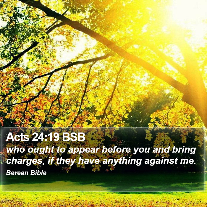 Acts 24:19 BSB Bible Study