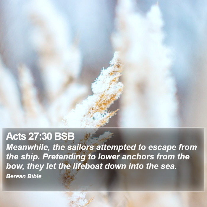 Acts 27:30 BSB Bible Study