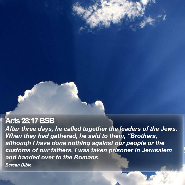 Acts 28:17 BSB Bible Study