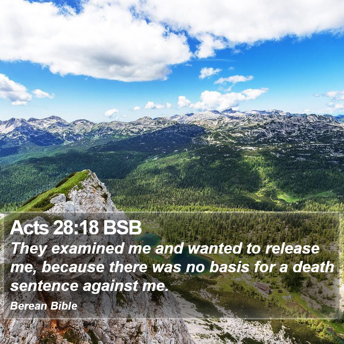 Acts 28:18 BSB Bible Study