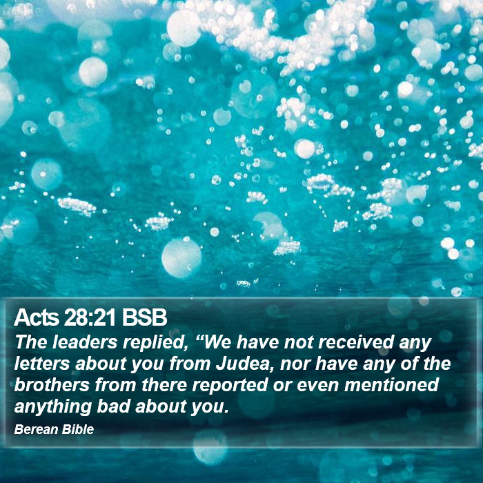 Acts 28:21 BSB Bible Study