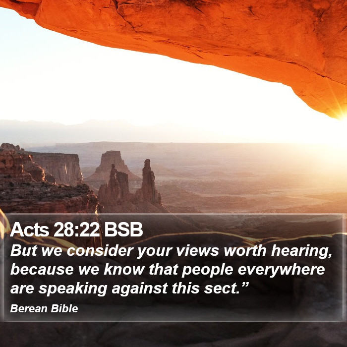 Acts 28:22 BSB Bible Study