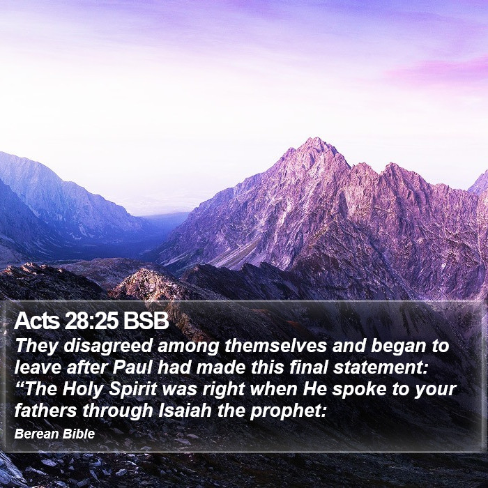 Acts 28:25 BSB Bible Study