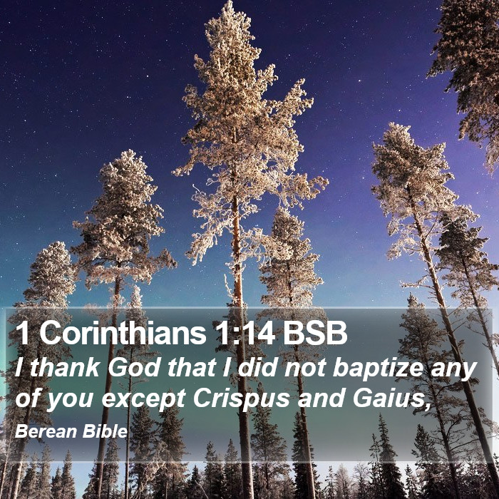 1 Corinthians 1:14 BSB Bible Study