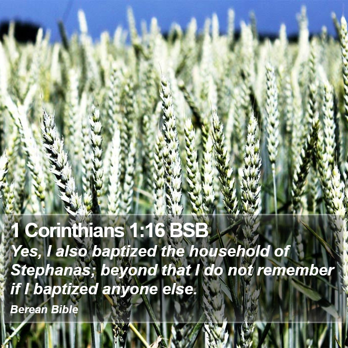 1 Corinthians 1:16 BSB Bible Study