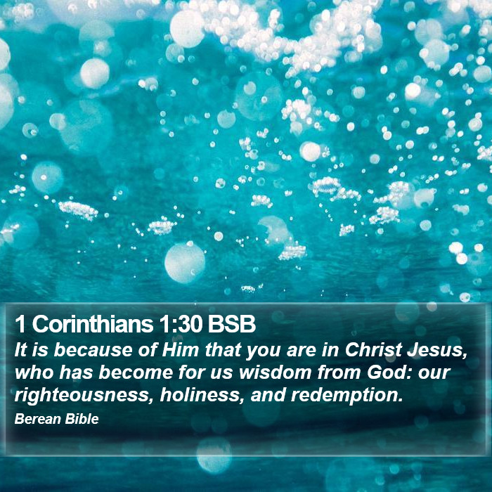 1 Corinthians 1:30 BSB Bible Study