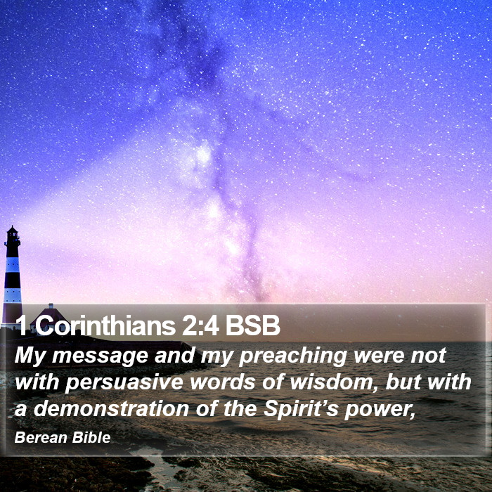 1 Corinthians 2:4 BSB Bible Study